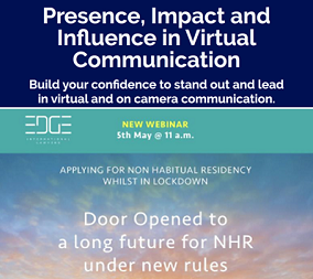 Tuesday May 5 - JOIN the webinars from EDGE International Lawyers and Speech & Presence